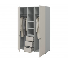 Трехстворчатый шкаф для одежды и белья с зеркалом в спальню Леонардо МН-026-08-С1