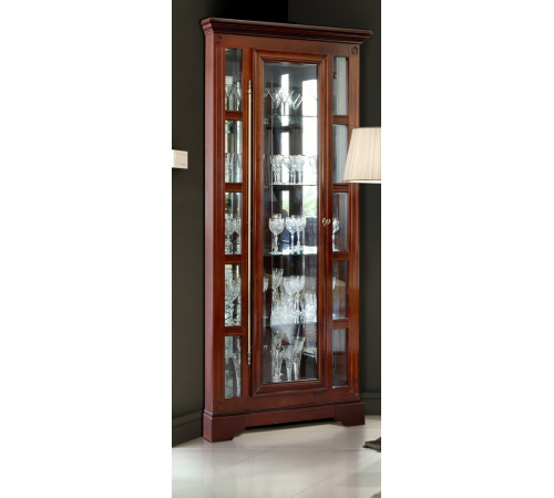 Шкаф с витриной Полонез угловой ММ-174-01У/01 (черешня)