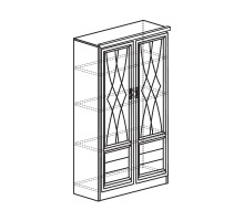 Шкаф витрина комбинированный для гостиной Лира 44 темный